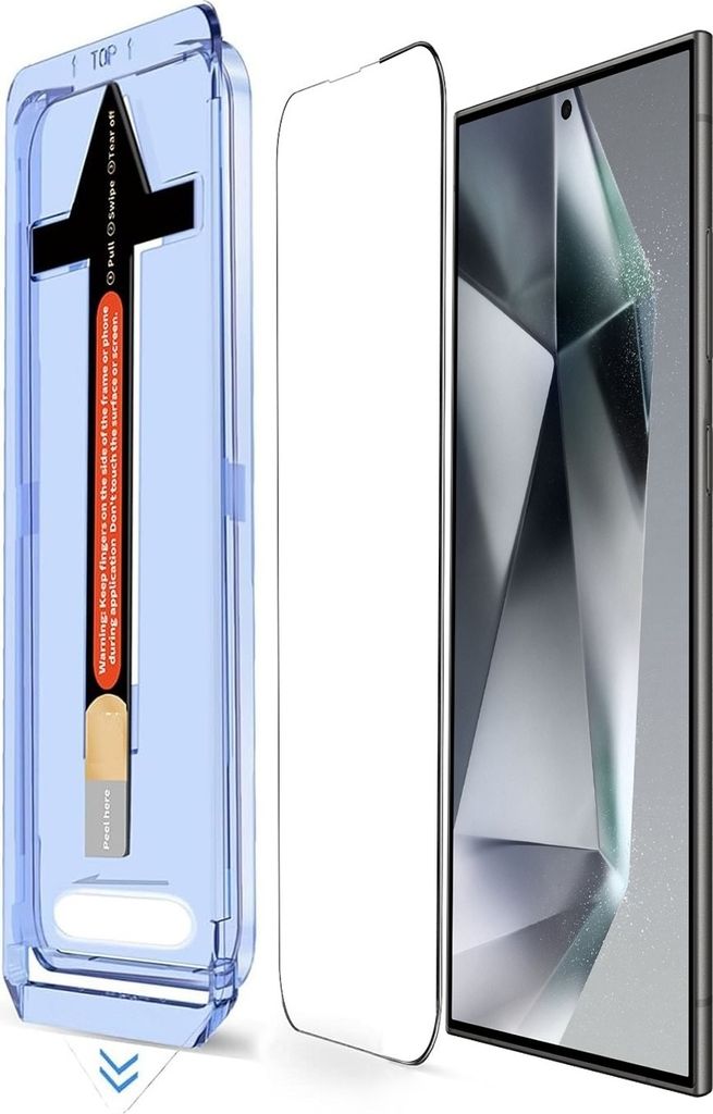 2x 9H Panzerglas für Samsung Galaxy S24 Ultra 3D KLAR Staubfreie Installation echtes Tempered Glass Panzerhartglas Schutzglas Displayschutz Schutz...