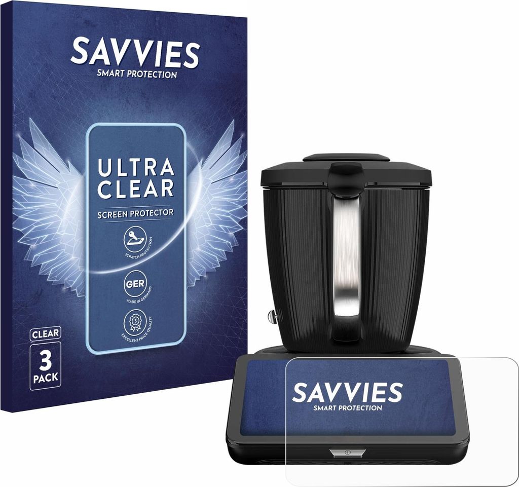 3x Für Vorwerk Thermomix TM7 Schutzfolie Savvies Displayschutz Display Schutz Folie Klar Transparent