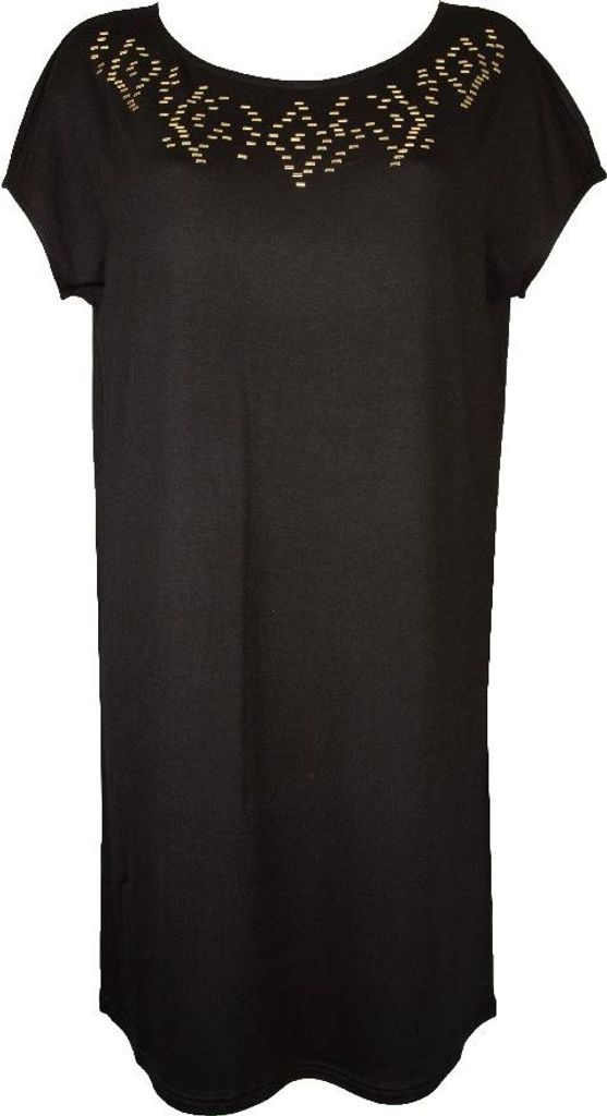 Damenkleid von RAGNO mit überschnittenen Kimonoärmeln und Motiv aus Viskosemischung auf der Vorderseite, Artikel DN44DX, 3 - TERZA, Viscosa 96%,E...