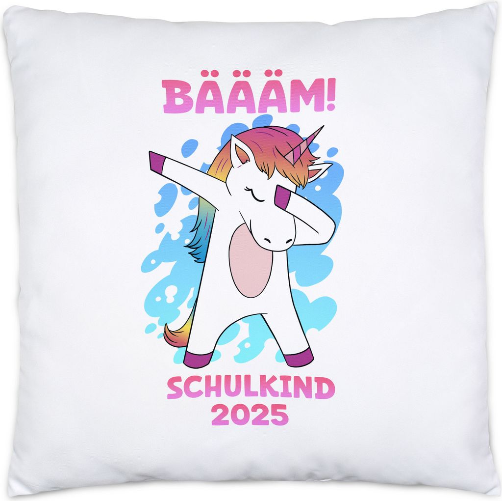 Bäääm Schulkind 2025 Kissen Inkl Füllung Einschulungsgeschenk Einhorn Unicorn Schulstart Grundschule