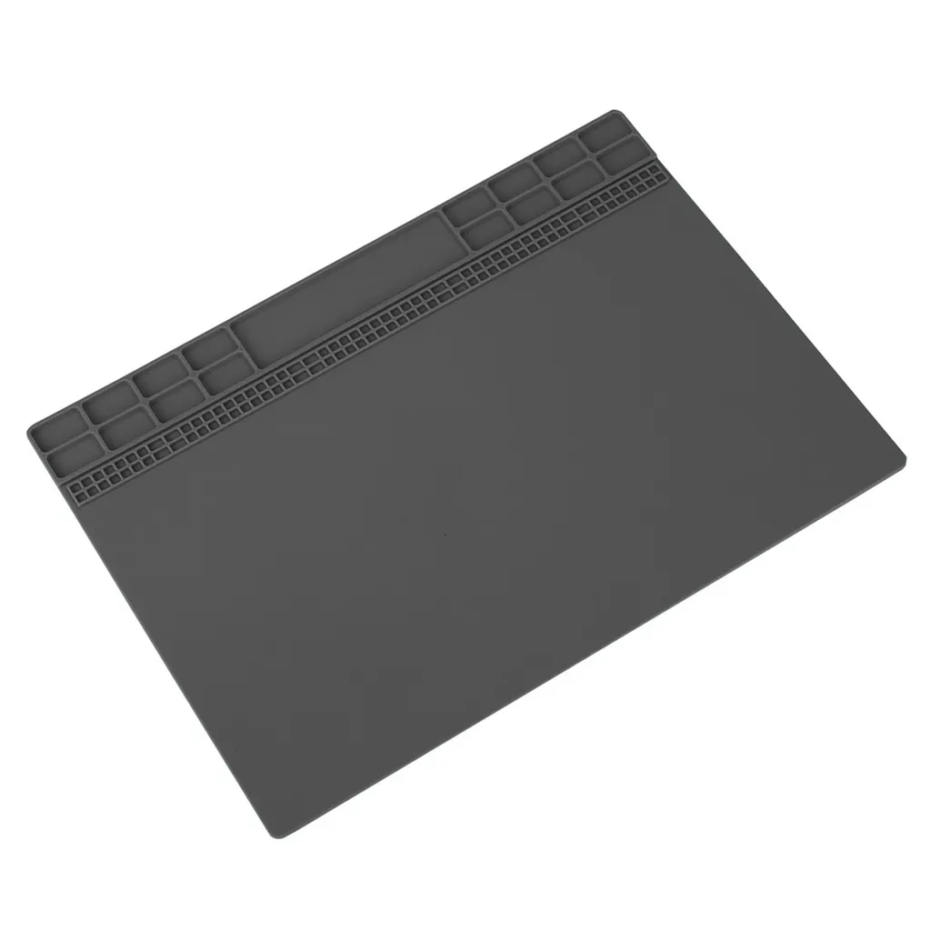 Tappetino di Riparazione in Silicone con Isolamento Termico, Pad di Manutenzione Elettronica Ad Adsorbimento Magnetico Non Statico, per Saldatore, Riparazione di Telefoni E Computer (9,45x13,78in