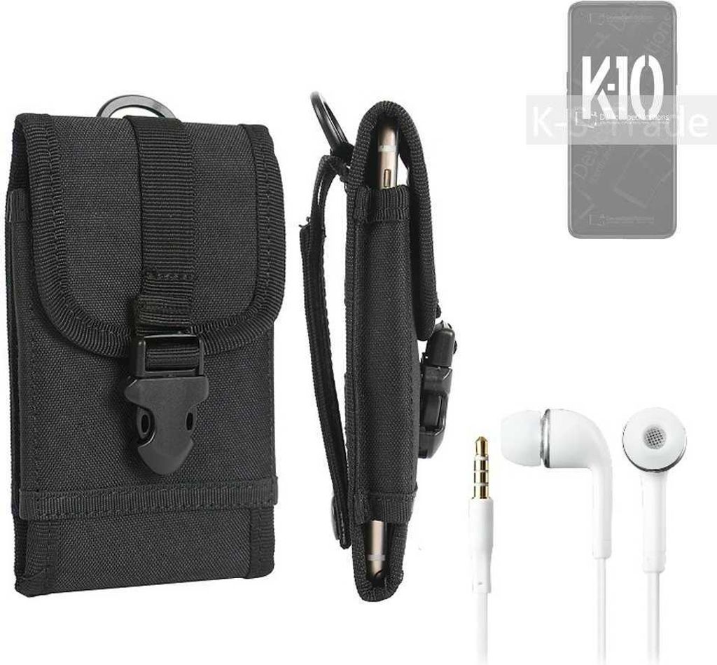 K-S-Trade Holster Schutz Hülle kompatibel mit Oppo K10 5G China Gürteltasche Handy Hülle Tasche outdoor Seitentasche schwarz 1x + Kopfhörer