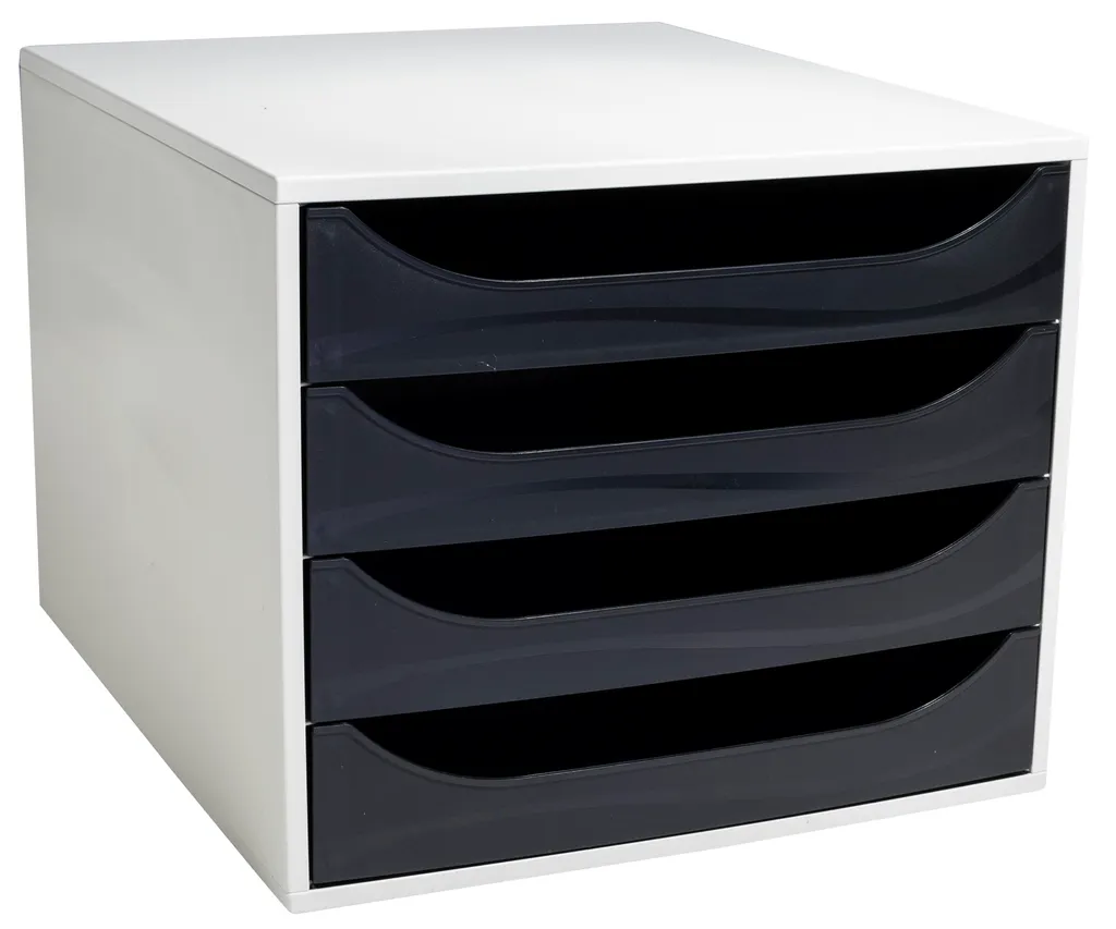 Exacompta Ecobox Office Module 4 tiroirs Noir 2286014D pour Format A4 - 5