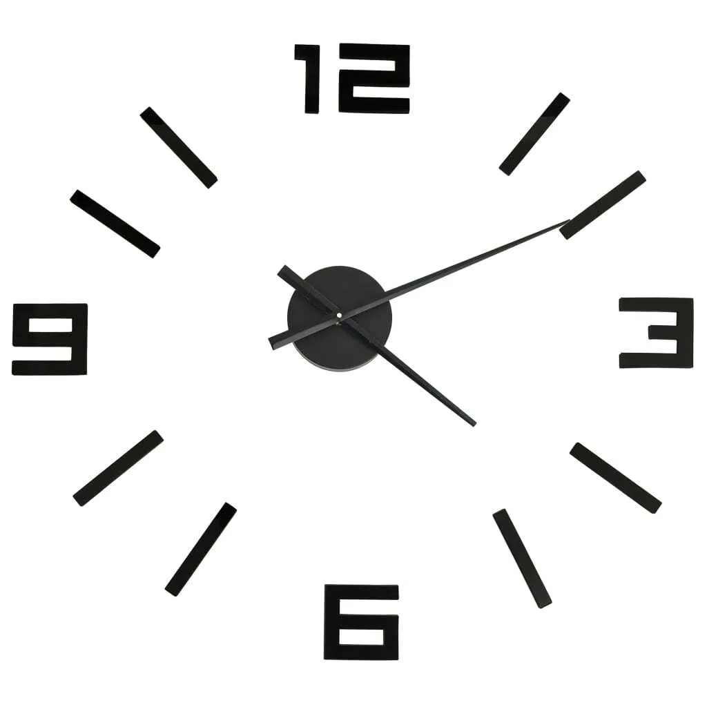 Orologio 3D Design Moderno Nero XXL | 100cm di Stile per la tua Casa