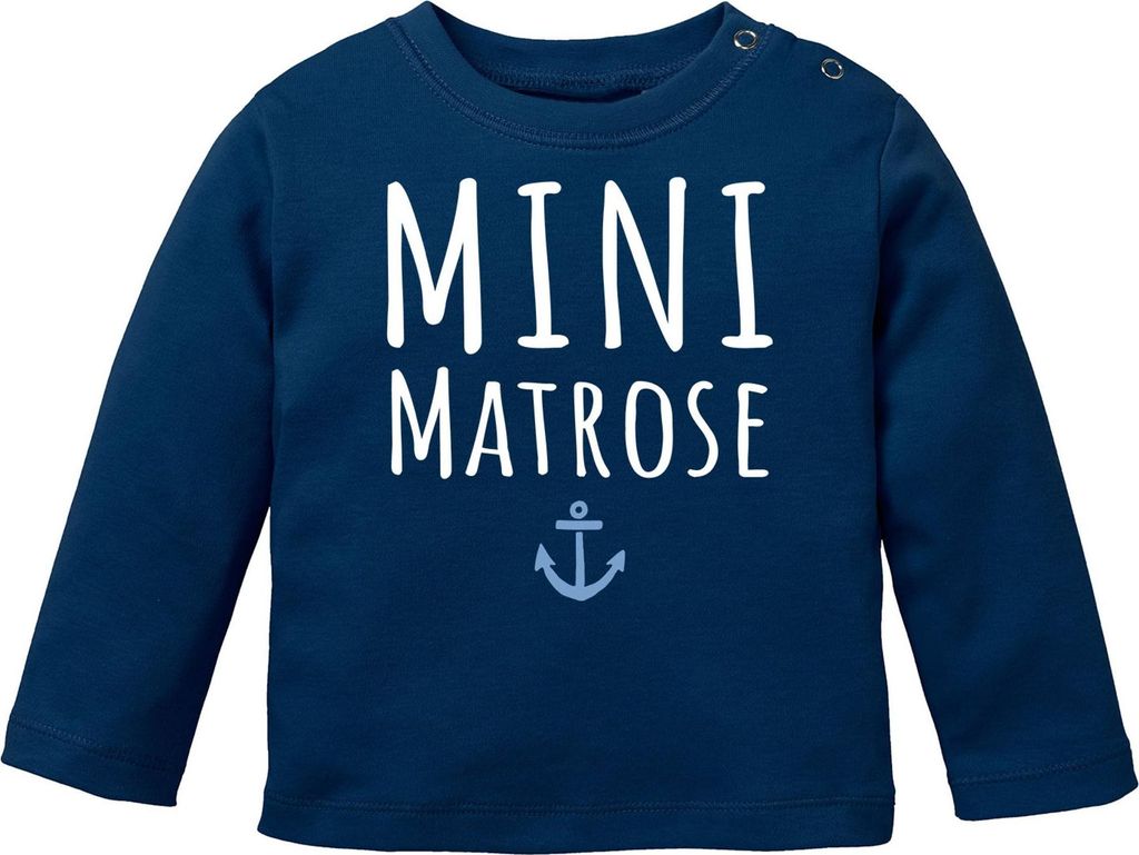 Baby Langarmshirt Aufdruck Mini Matrose Anker Grafik Print Babykleidung Bedruckt Jungen Mädchen Shirt Moonworks