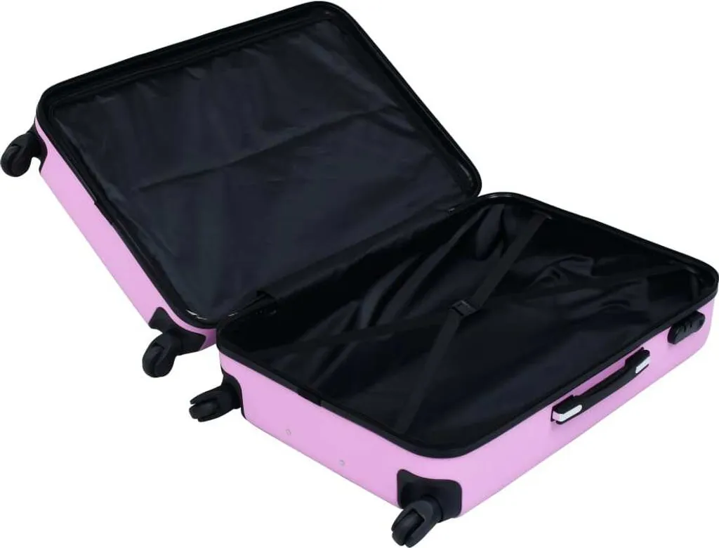 vidaXL Set di trolley rigidi 3 pezzi. ABS rosa - 5