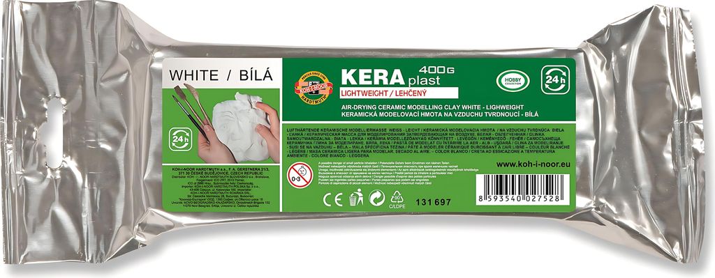 KOH-I-NOOR Modelling Clay Lightweight Selbsttrocknende Masse White 400 g