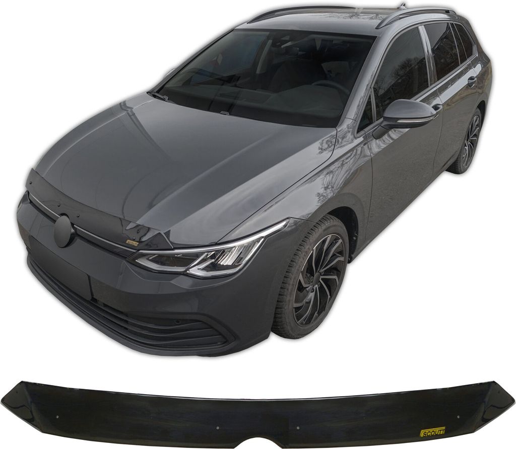 SCOUTT | Motorhaube Windabweiser Insekten Steinschlagschutz Für Volkswagen Golf 8 Ab 2022, Aerodynamisch, Einfache Montage, Getönt, Spezielle Hal...