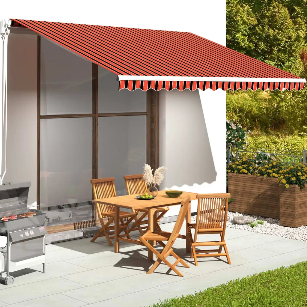 The Living Store Tenda da sole arancione e marrone 4,5x3,5 m