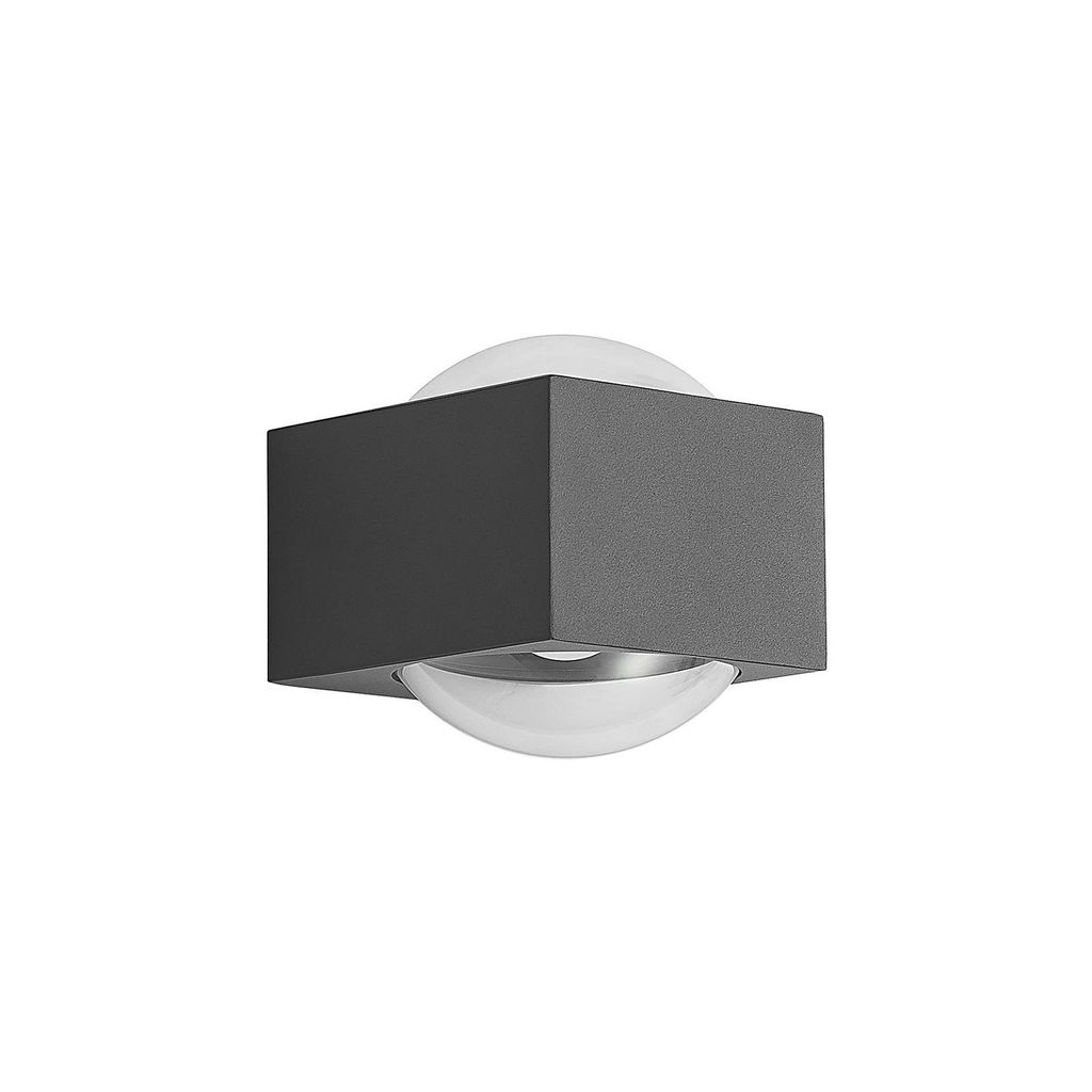 Lucande Almos LED-Außenwandleuchte, eckig, 2-fl. Produktbild 