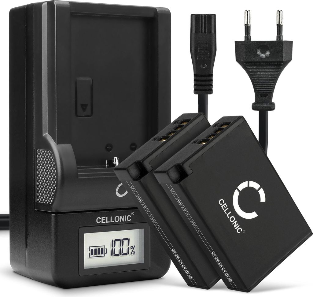 CELLONIC 2x Akku für Kamera Kompatibel mit Canon EOS R50, EOS R8, EOS R10, LP-E17 - (950mAh, 7.4V) + Ladegerät