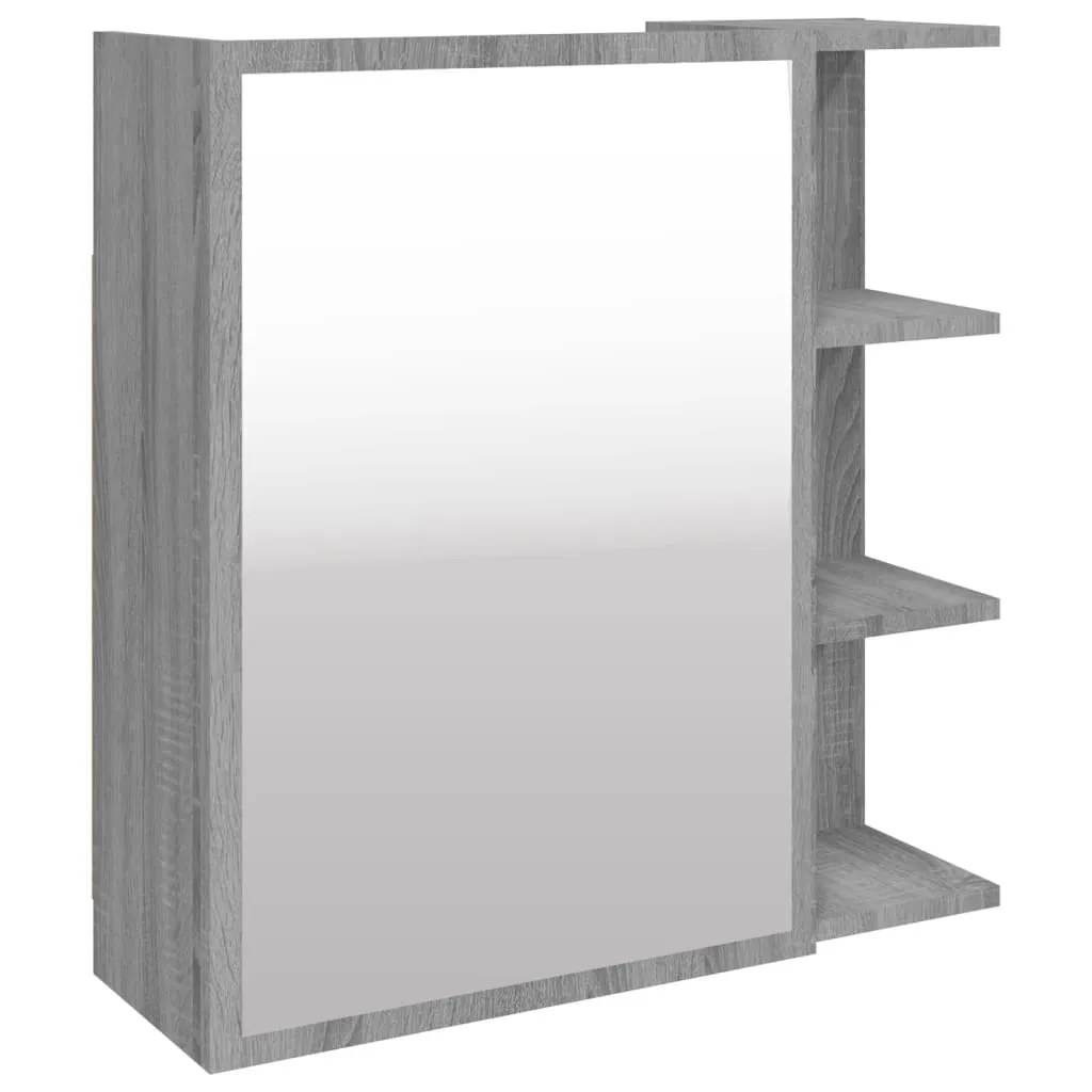 Mobile Bagno con Specchio Grigio Sonoma 62,5x20,5x64 cm | Arredo Top