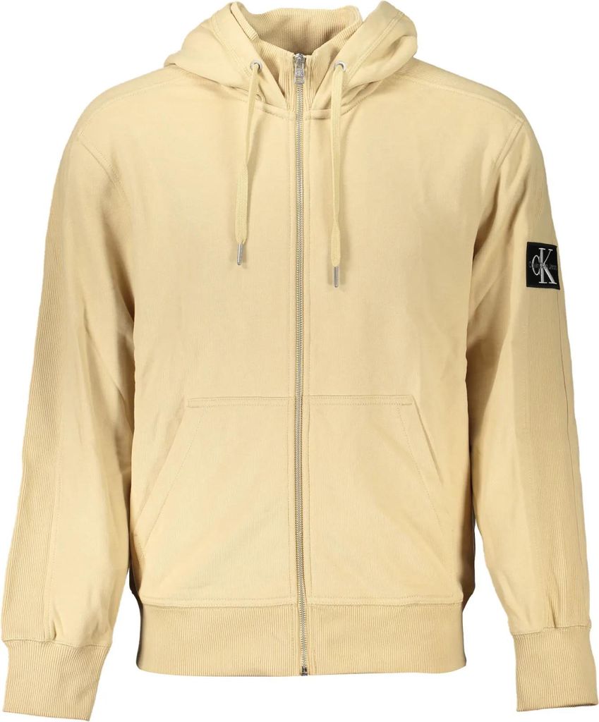 Beiges Herren-Kapuzen-Sweatshirt mit Reißverschluss aus Produktbild 
