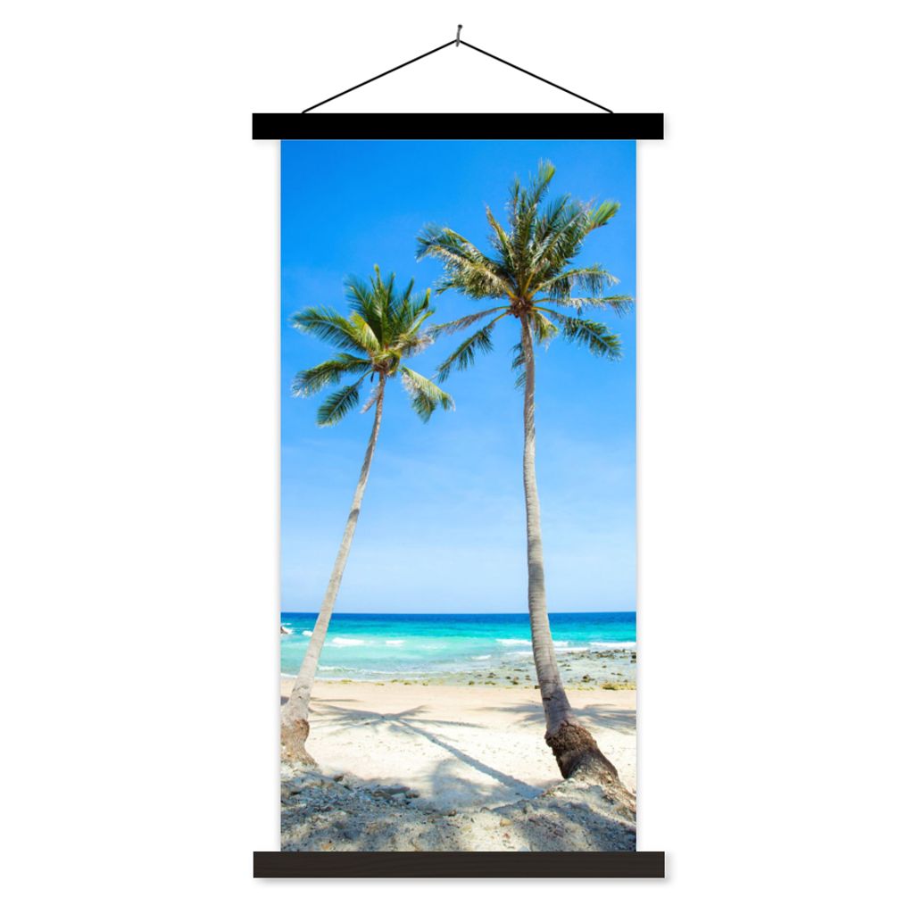MuchoWow Textilposter Palme - Sommer - Tropisch 40x80 cm mit schwarzem Rahmen - Wandemalerei