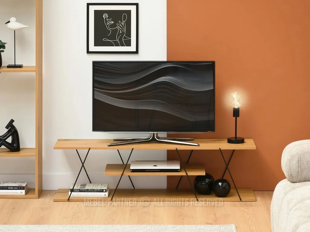Mobile TV Design MATTEO Rovere e Nero: Supporto TV Stile Industrial