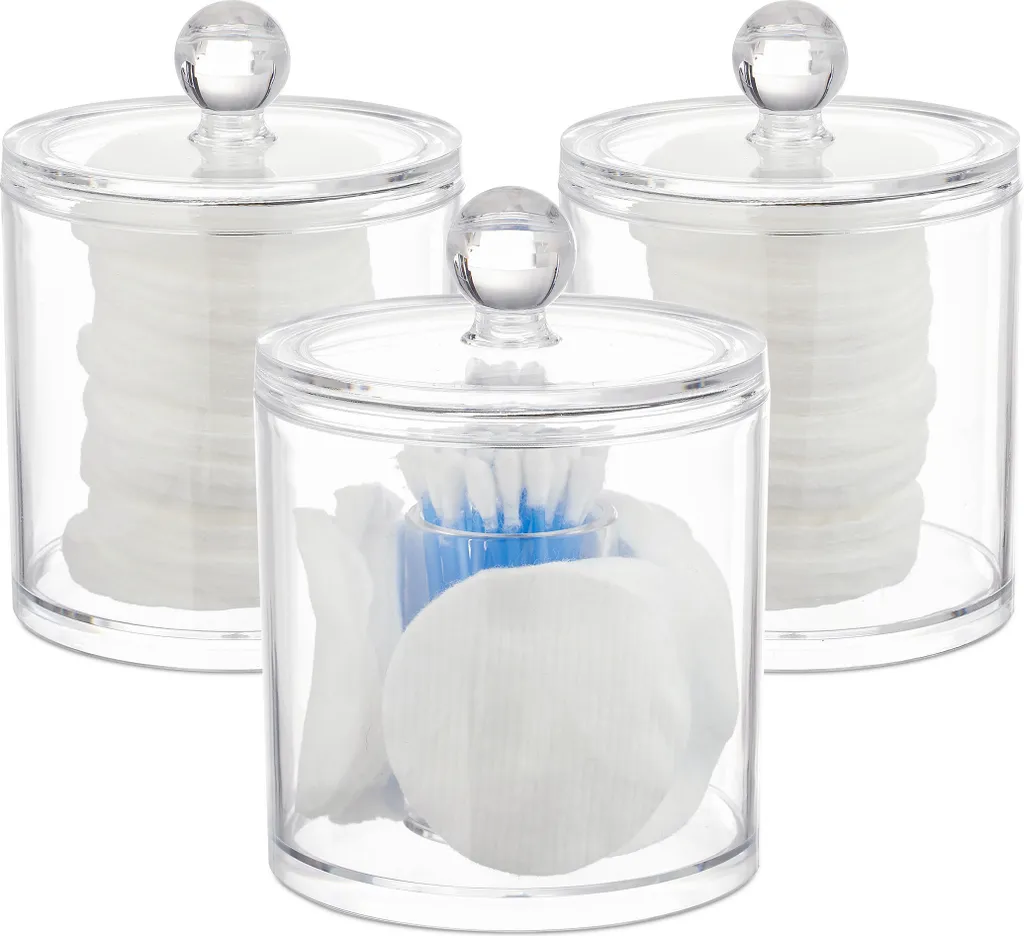 Relaxdays Set 4 Scatole Organizer Portaoggetti - Contenitori Per Bagno Cucina Frigo - 4