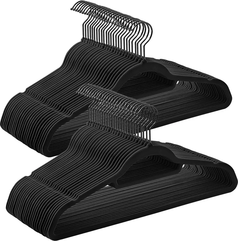 Cintres pour vêtements lot de 50 pièces 43,5 cm noir gain de place