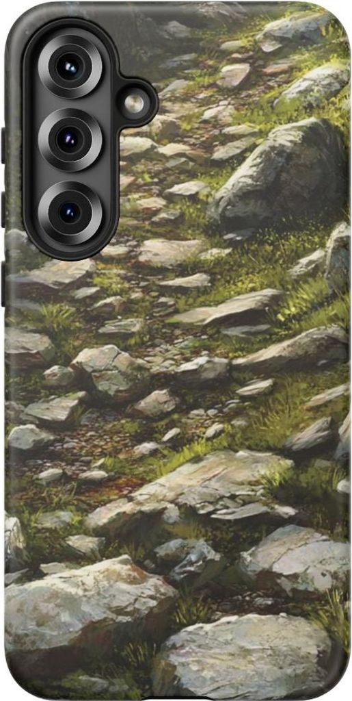 Felsiger Bergpfad im sanften Licht – Hülle Kompatibel mit Galaxy S25 Plus