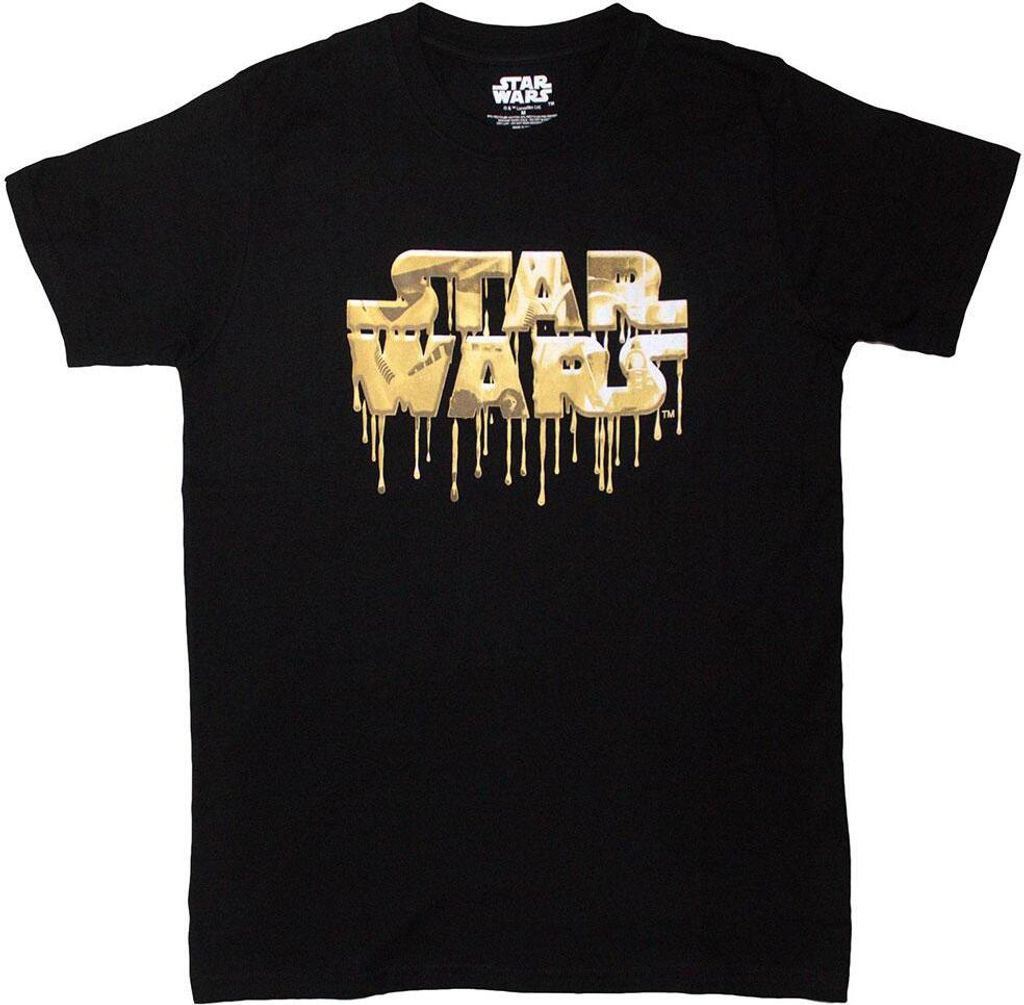 Star Wars - T-Shirt für Herren/Damen Uni RO13364 (XXL) (Schwarz/Gold)