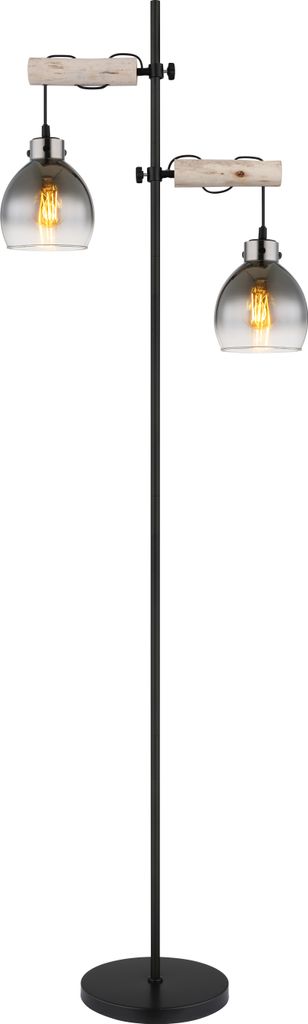 Globo Lighting|Stehleuchte Metall schwarz matt, 2x E27