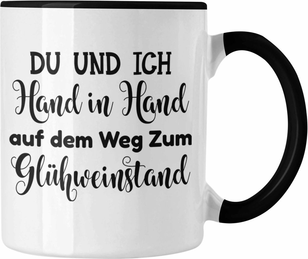 Trendation - Glühwein Tasse Lustig Spruch Glühweinbecher mit Henkel Doppelwandig Glühweintassen Gläser Weihnachtsmarkt Becher Tassen Geschenk -...