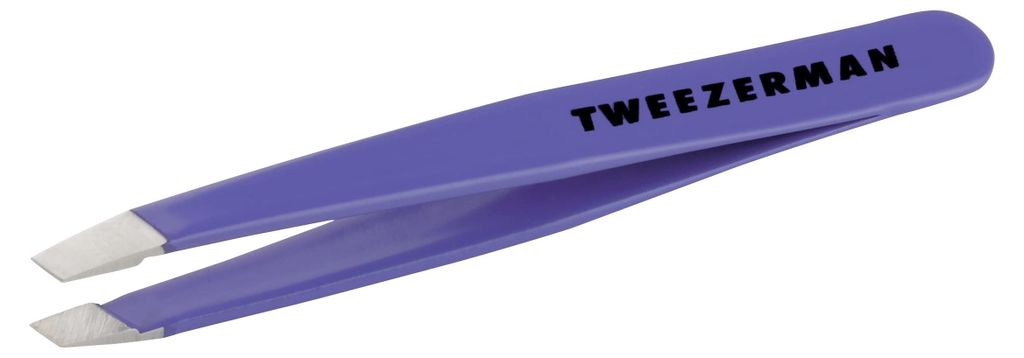 TWEEZERMAN Mini Pinzette schräg für Augenbrauen, Edelstahl, Produktbild 