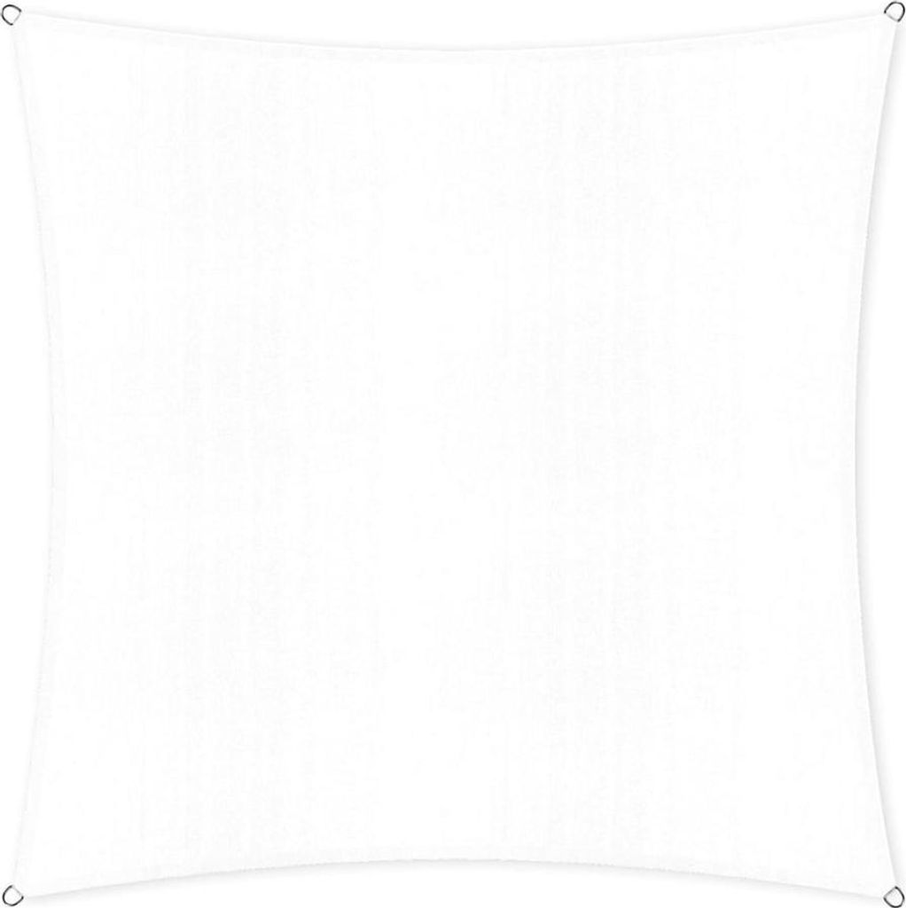 Lumaland Sonnensegel inkl. Befestigungsseile, 100% HDPE mit Stabilisator für UV Schutz, Quadrat 3 x 3 Meter weiß