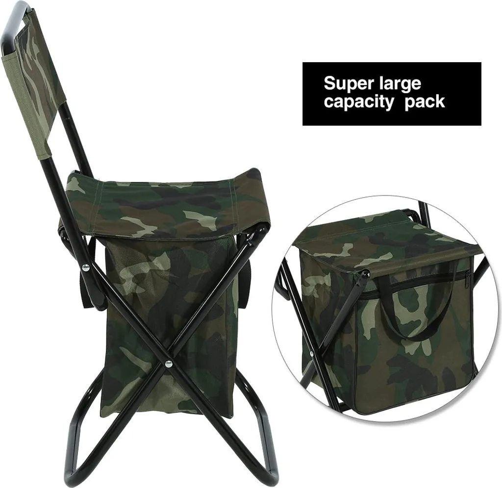 Chaise de camping pliable avec sangle et rangement - Modèle Trek-X2