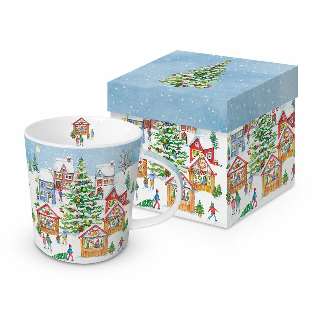 RP Tasse aus Porzellan X-Mas Market - Weihnachtsmarkt um Produktbild 