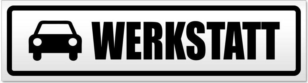 Kiwistar Werkstatt mit Auto Magnetschild Schild magnetisch - 45cm Schwarz - Magnetfolie für Auto PKW Kfz