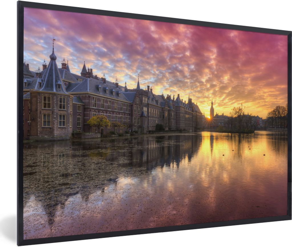 MuchoWow Gerahmtes Poster Den Haag - Torentje - Licht 90x60 cm - Poster mit Schwarzem Bilderrahmen Wandposter Rahmen Foto Bilder - Fotorahmen - F...