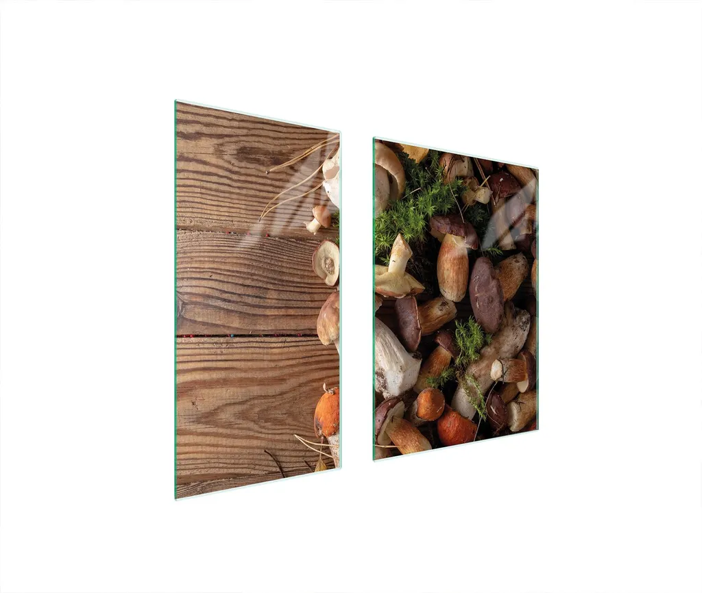 Copripiano Cottura Ceramica 75x52 Vetro Temperato Funghi Decorativi