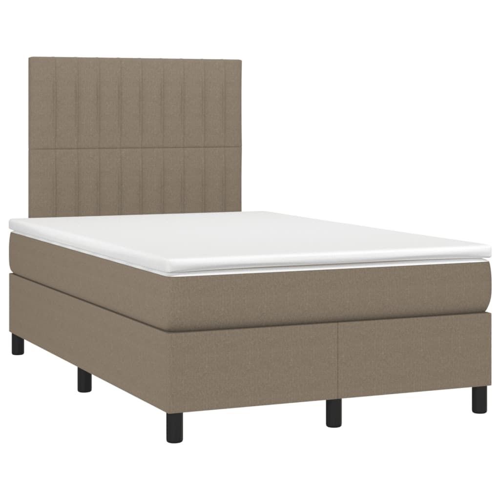 Design Boxspringbett mit Matratze Taupe 120x190 cm Stoff, Klassische Betten 2024 Neu