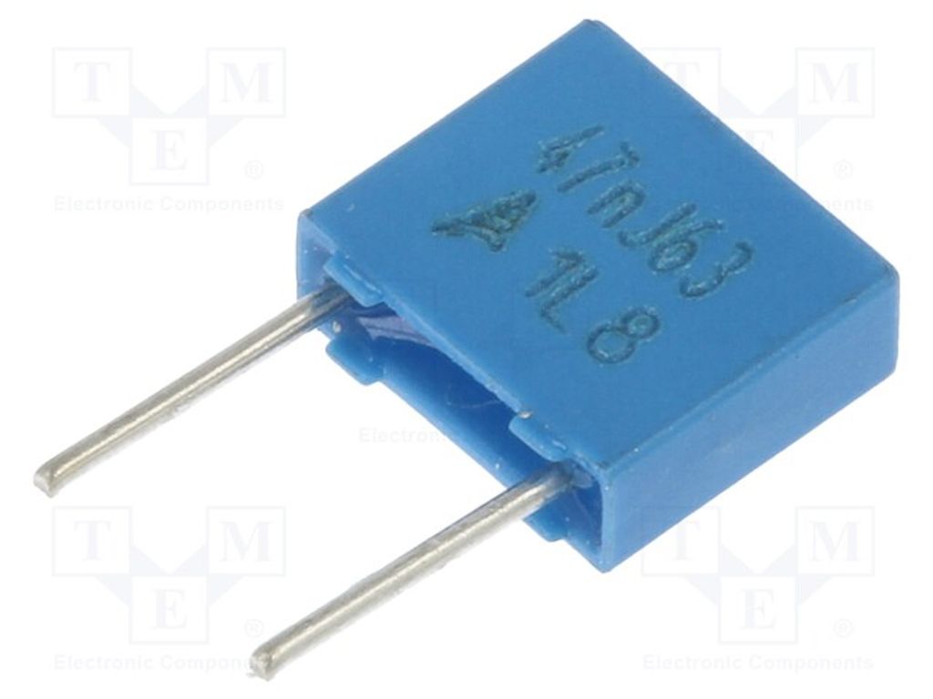 10x Kondensator: Polyester Rastermaß: 5mm 47nF 40VAC 63VDC 5% B32529C0473J000 Pol