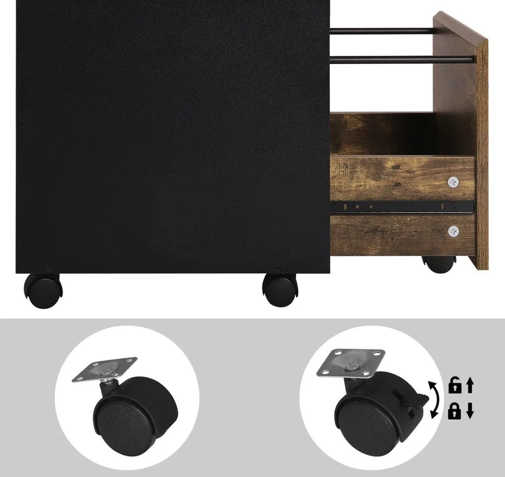 Mobiletto Ufficio Bolt Edge Marrone Scuro - Archivio Documenti 3 Cassetti - 2