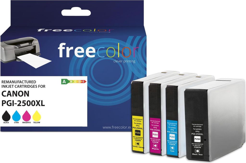 Freecolor Patrone Canon PGI-2500XL BK/C/M/Y remanufactured Produktbild 