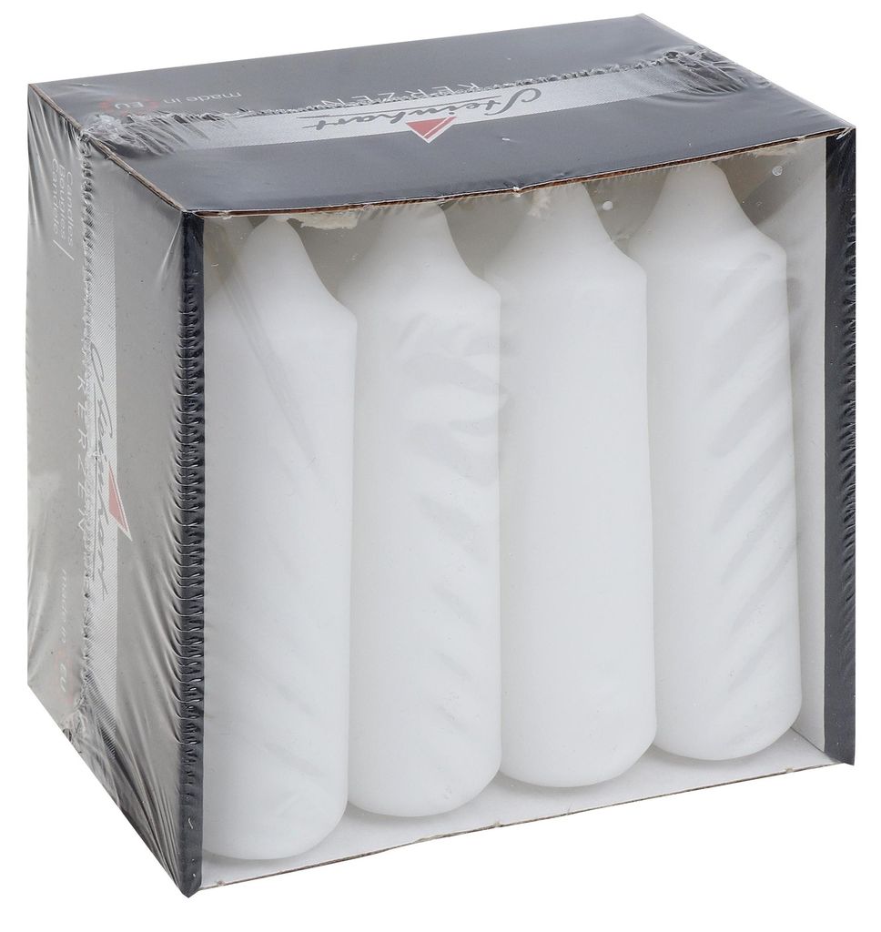 Adventskerzen Weiß 100 x Ø 25 mm, 12 Stück Produktbild 