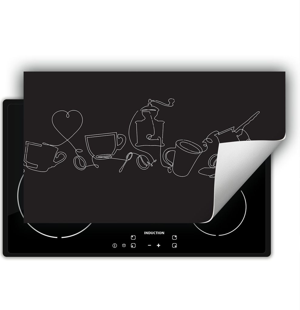 DarHaus Herdabdeckplatte 90x52 cm Anti Rutsch Matte Aufrollbar, dunkelgrau - Küche
