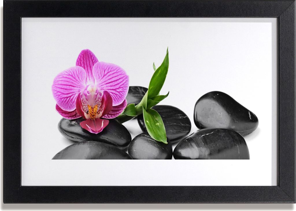 Bild 30x20 MDF-Rahmen Wandkunst Blumen-Stones-Kunst