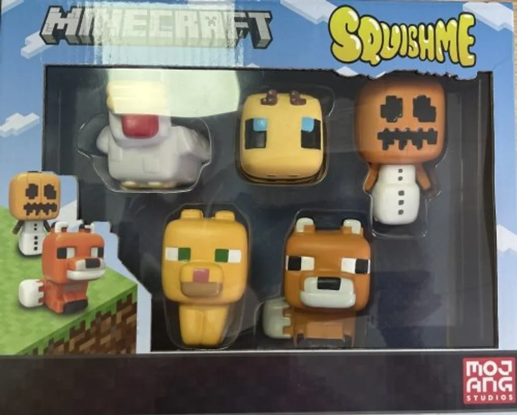 Pack 5 Jouets Anti-stress Minecraft Squishme Figurines Moelleuses Enfant