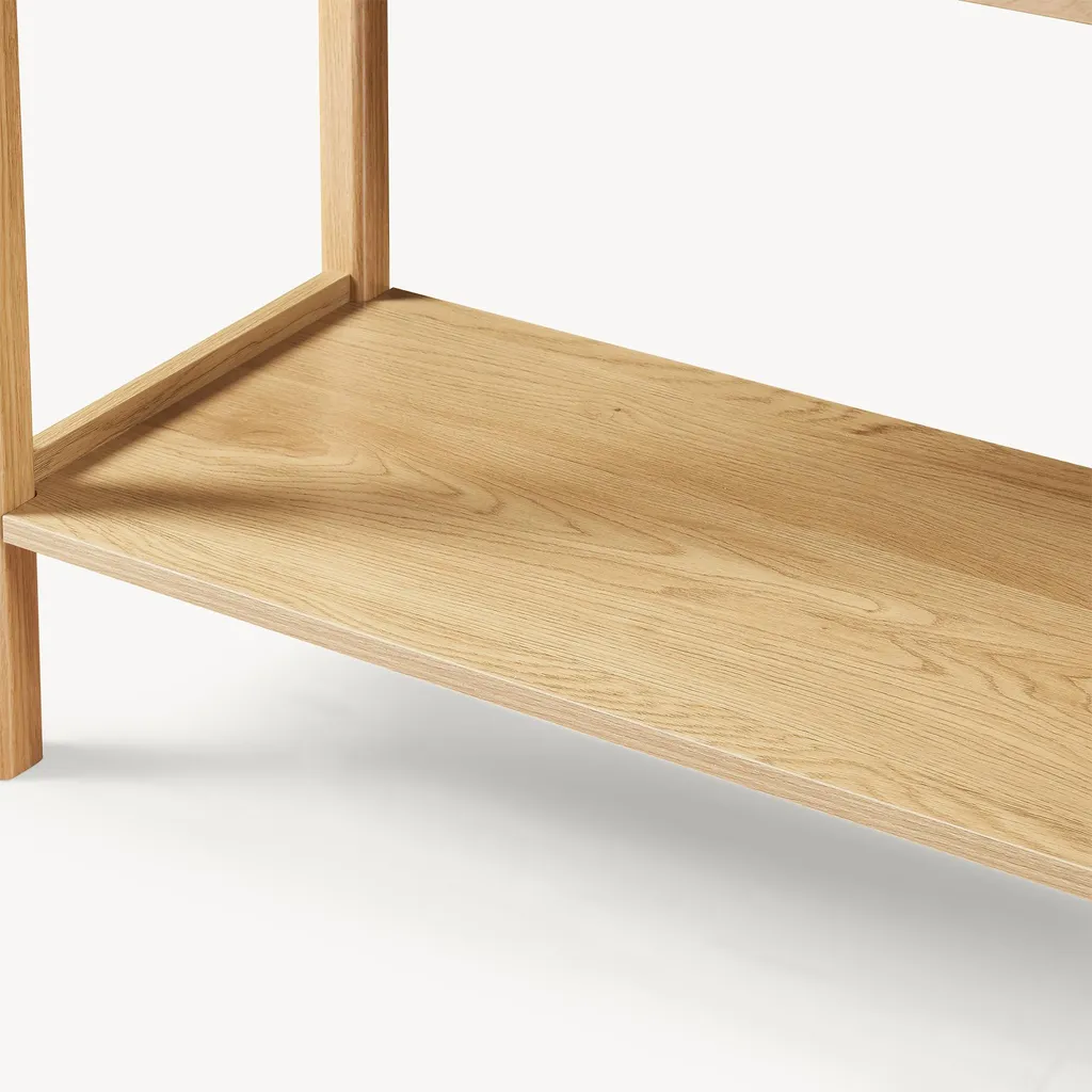 Console compacte Ferrersp chêne et sable pour optimiser votre entrée - 11
