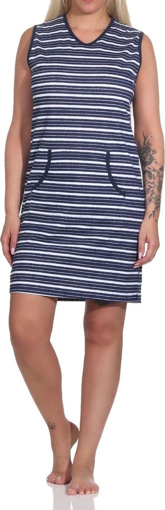 Normann Damen Nachthemd in maritimer Streifenoptik - auch in Übergrössen ; marine , 48