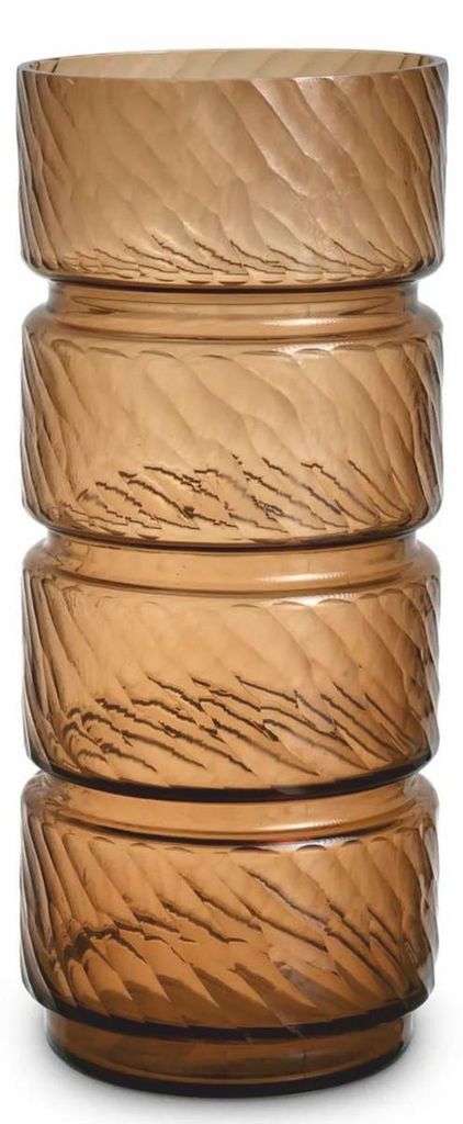 Casa Padrino Luxus Glas Vase Kupfer H. 48 cm - Luxus Deko Accessoires