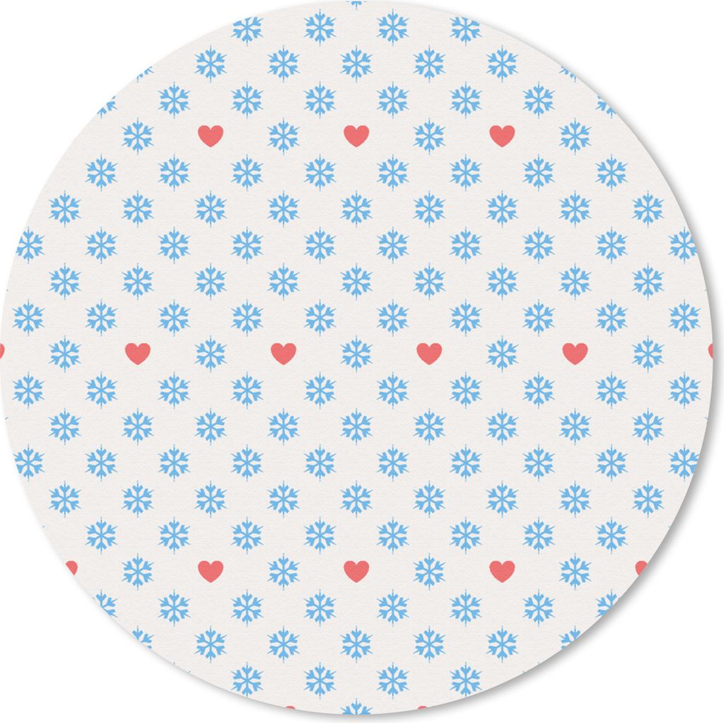 MuchoWow Mauspad Mousepad Schneeflocke - Herz - Winter - Muster 30x30 cm - Mousepads - Maus Mat - Pad - Mausunterlage - Tischunterlage - Schreibt...