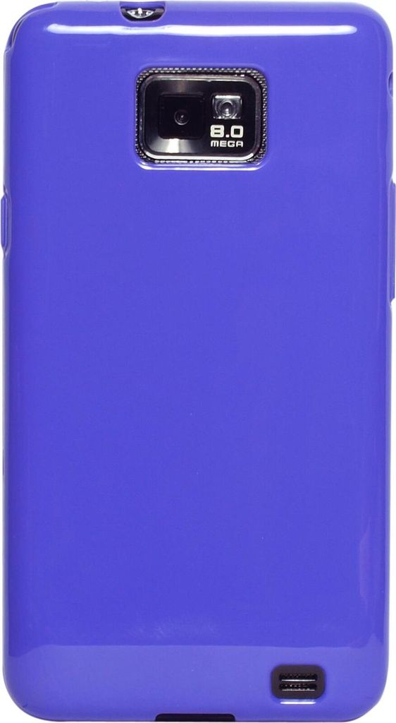 PhoneNatic Case kompatibel mit Samsung Galaxy S2 - lila-transparent Silikon Hülle + 2 Schutzfolien