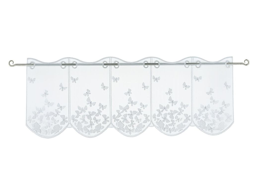 Scheibengardine Schmetterling bestickt Bistrogardine BxH 144x30cm