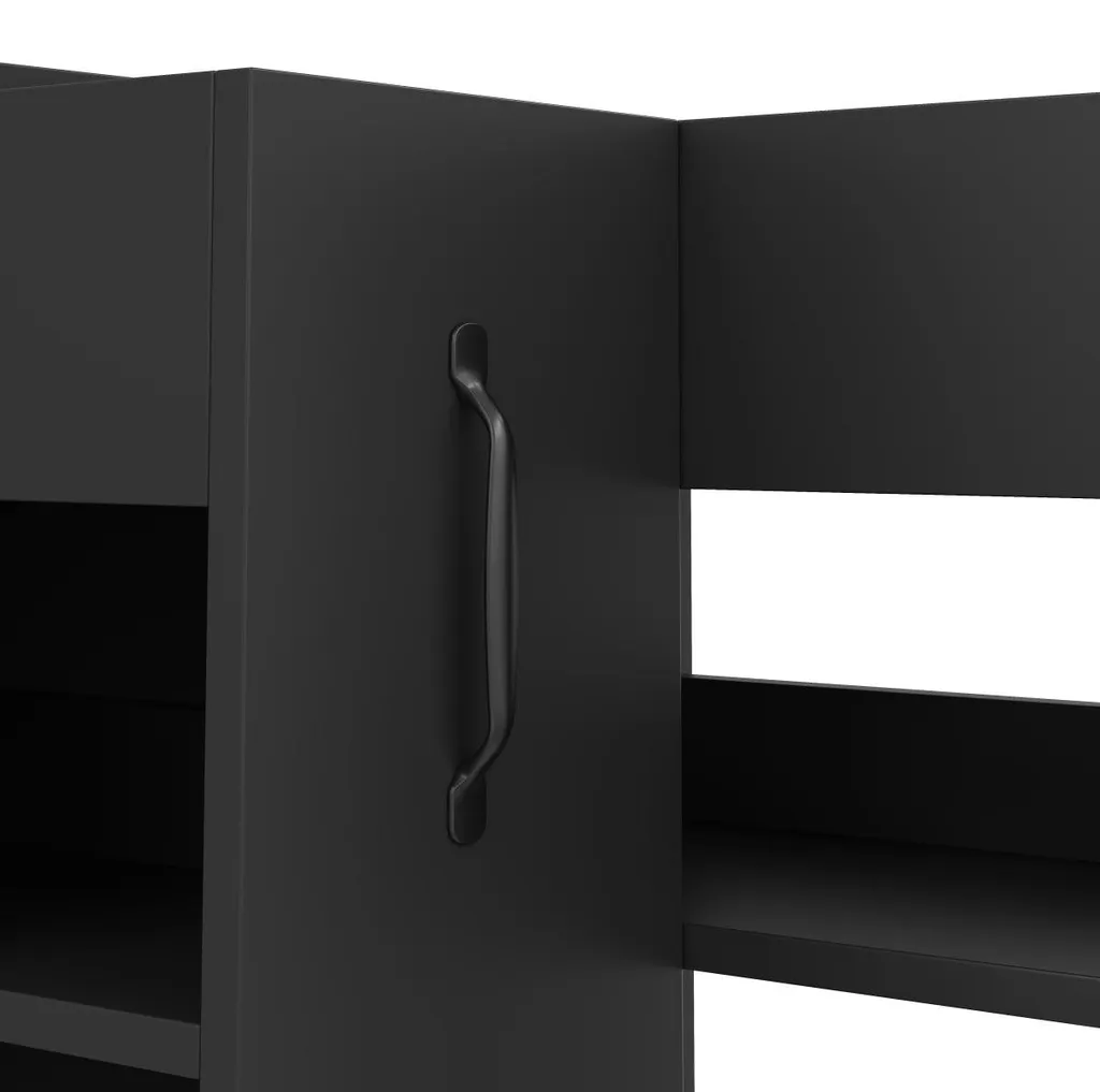 Petit buffet de bureau réversible à roulettes et rangement modulable - 10
