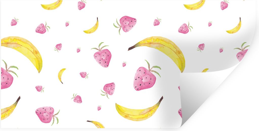 MuchoWow Wandtattoo Wandsticker Wandaufkleber Obst - Design - Aquarell 160x80 cm Selbstklebend und Repositionierbar - Sticker - Dekorfolie