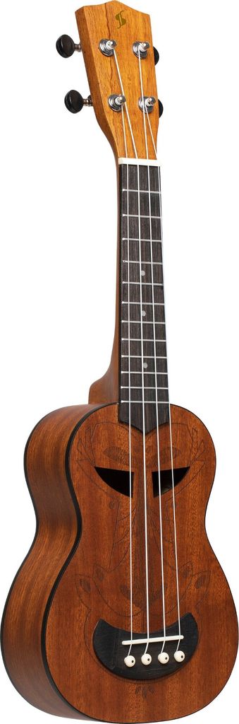Tiki Serie Sopran-Ukulele mit Sapele-Decke, Ah-Finish, mit schwarze...