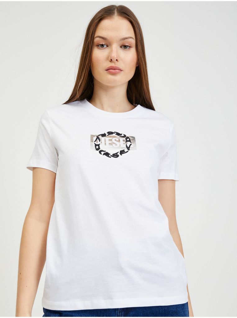 Weißes Frauen T-Shirt Diesel Sily